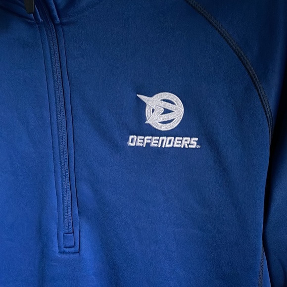 NWT Eddie Bauer Men's Blue Marvel Defenders 1/2 Zip Jacket Size XL - Picture 2 of 5